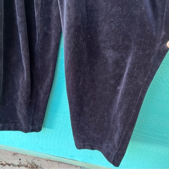 VINTAGE BLACK VELVET SATIN 90’s Y2K JUMPSUIT BELTED SIZE SMALL EUC - Picture 9 of 15